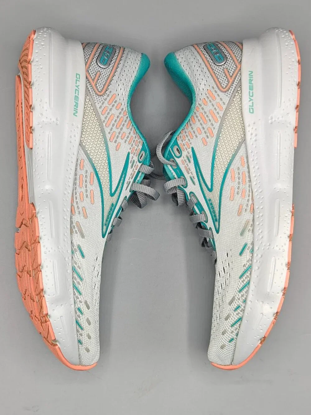 Brooks Glycerin 20 Oyster Latigo Bay Coral Running Shoes US Women's 7 B